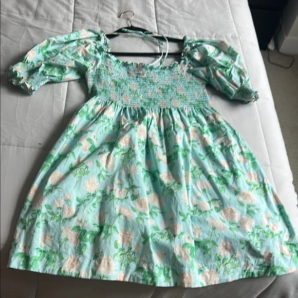 Hill House Athena in Blue Roses Poplin Sz M EUC - Picture 1 of 5